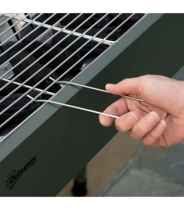 Portable Charcoal Barbecue Grill with Seasoning Baskets and Hooks