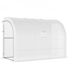 300 x 150 x 213 Plant Greenhouse Garden Nursery w/ Cover Window, White