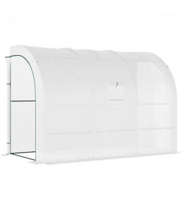 300 x 150 x 213 Plant Greenhouse Garden Nursery w/ Cover Window, White