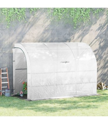 300 x 150 x 213 Plant Greenhouse Garden Nursery w/ Cover Window, White