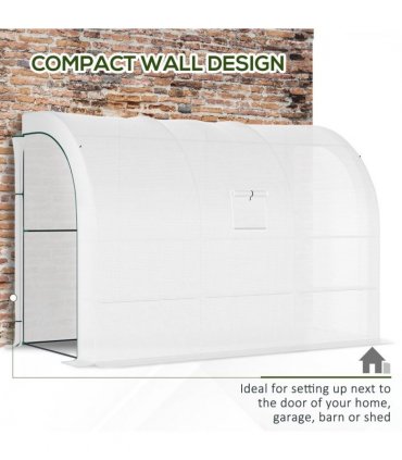 300 x 150 x 213 Plant Greenhouse Garden Nursery w/ Cover Window, White
