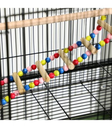 Bird Cage Steel Black 79L x49W x133H cm Spacious Wooden Perches Toys Swing