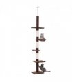 Floor to Ceiling Cat Tree for Indoor Cats 5-Tier Kitty Tower Brown