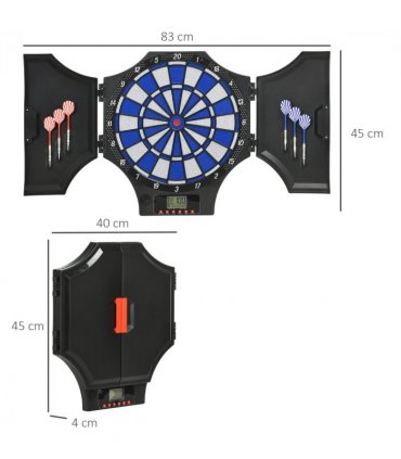 Electronic Dart Board Set with Cabinet, 31 Games, for 8 Players