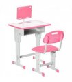 Kids Desk and Chair Set Pink MDF and steel 60L x45W x102H cm Kids Desk and Chair