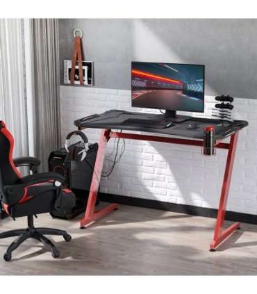 Gaming Desk with Gamepad Holder Cup Holder Headphone Hook Home Office