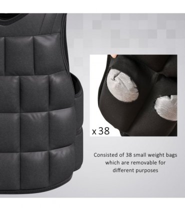 10KGS Adjustable Weight Vest Running Gym Training Weight Loss, Black
