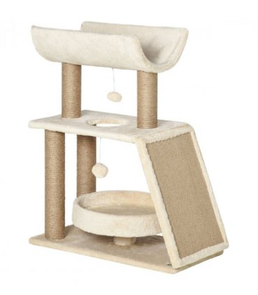Cat Tree Kitten Tower w/ Scratching Post, Pad, Bed, Perch, Toy Ball