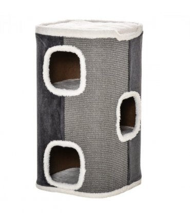 Cat Barrel Kitten Tree Tower Sisal Scratching Furniture Climbing Frame