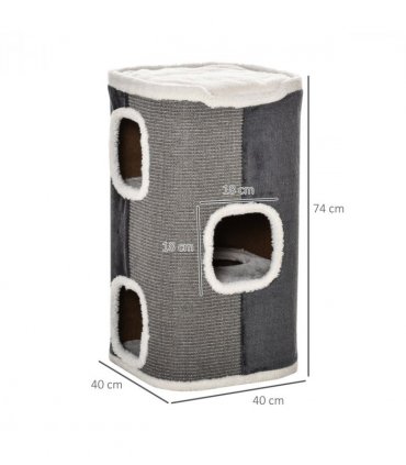 Cat Barrel Kitten Tree Tower Sisal Scratching Furniture Climbing Frame