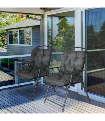 Set of 2 Garden Chair Cushions Seat Pad for Outdoor & Indoor Use