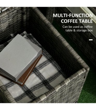 Garden Sofa Set PE Rattan Orange 71cm x 78cm x 87cm 3 PCs Armchairs Table
