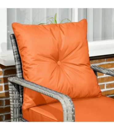 Garden Sofa Set PE Rattan Orange 71cm x 78cm x 87cm 3 PCs Armchairs Table