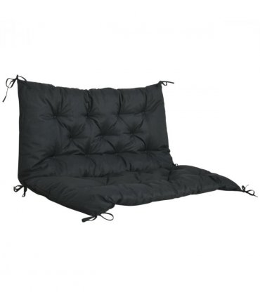 Polyester Black 98L x 100W x 8D cm 2 Seater Garden Bench Cushion Outdoor Seat