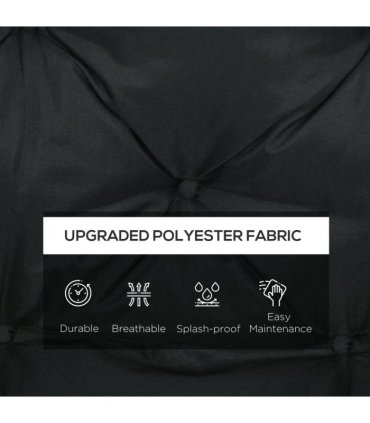 Polyester Black 98L x 100W x 8D cm 2 Seater Garden Bench Cushion Outdoor Seat