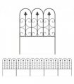 Garden Fencing Metal Border Edging Black 307W x 83H cm Elegant Pattern