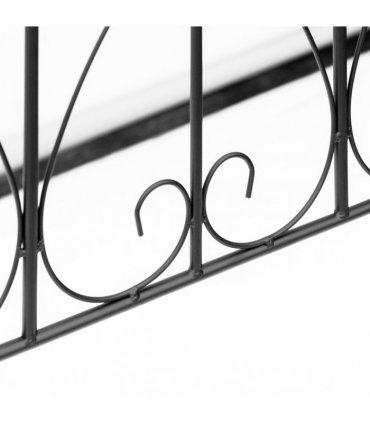 Garden Fencing Metal Border Edging Black 307W x 83H cm Elegant Pattern