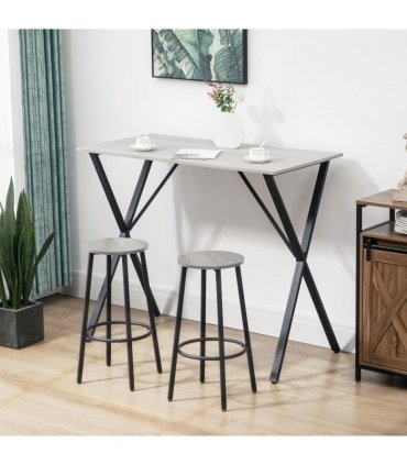 120 cm Rectangular Breakfast Bar Table for 4 People, Steel Legs, White