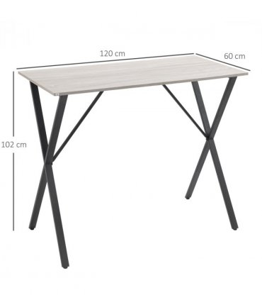 120 cm Rectangular Breakfast Bar Table for 4 People, Steel Legs, White