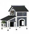 PawHut�Wooden�Cat�House�Outdoor w/ Flower Pot,�Window, Multiple�Entrances