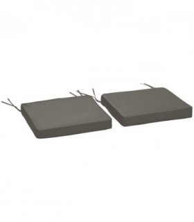 Polyester Dark Grey 45 x 45cm Replacement Garden Seat Cushion Pad with Ties
