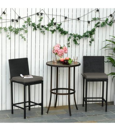 Polyester Dark Grey 45 x 45cm Replacement Garden Seat Cushion Pad with Ties