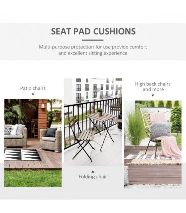 Polyester Dark Grey 45 x 45cm Replacement Garden Seat Cushion Pad with Ties