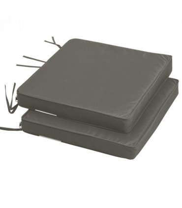Polyester Dark Grey 45 x 45cm Replacement Garden Seat Cushion Pad with Ties