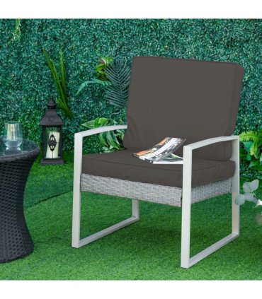 Outdoor Seat and Back Cushion Set Replacement Cushions, Dark Grey