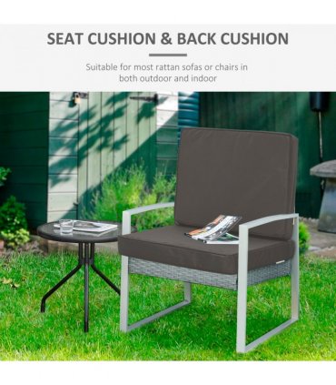 Outdoor Seat and Back Cushion Set Replacement Cushions, Dark Grey