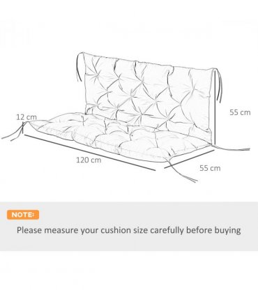 Garden Bench Cushion 2 Seater Swing Chair Cushion Outdoor Seat Pad