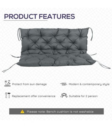 Garden Bench Cushion 2 Seater Swing Chair Cushion Outdoor Seat Pad