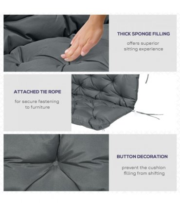 Garden Bench Cushion 2 Seater Swing Chair Cushion Outdoor Seat Pad