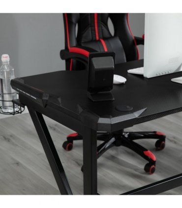 Gaming Desk Black Steel 120cm x 66cm x 75cm Robust Structure Cup Holder Hook