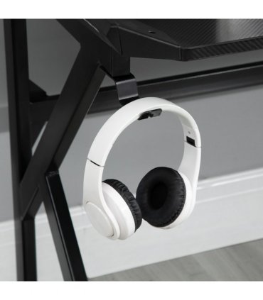 Gaming Desk Black Steel 120cm x 66cm x 75cm Robust Structure Cup Holder Hook