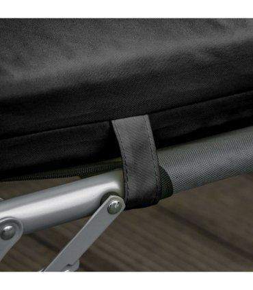 Set of 2 Lounger Cushions Deep Seat Patio Cushions with Ties Black