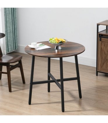 80cm Round Kitchen Table, Dining Table for Small Spaces, Steel Leg