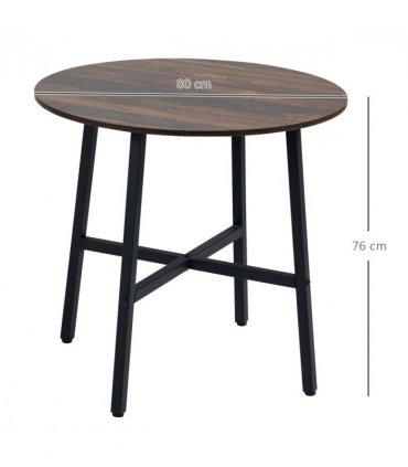 80cm Round Kitchen Table, Dining Table for Small Spaces, Steel Leg
