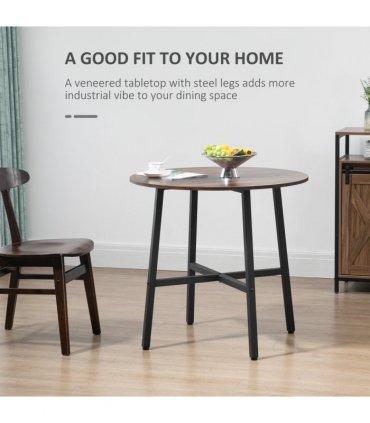 80cm Round Kitchen Table, Dining Table for Small Spaces, Steel Leg