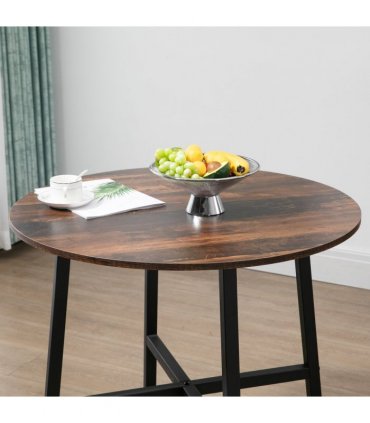 80cm Round Kitchen Table, Dining Table for Small Spaces, Steel Leg