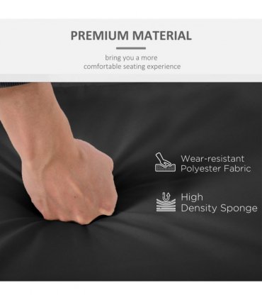 2 Pieces Seat Cushion and Back Pad Set for Rattan Furniture Black