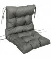 Garden Back Chair Cushion Light Grey Fabric 112cm x 56cm x 10cm Indoor Outdoor