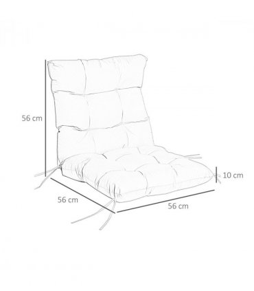 Garden Back Chair Cushion Light Grey Fabric 112cm x 56cm x 10cm Indoor Outdoor