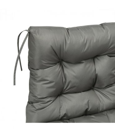 Garden Back Chair Cushion Light Grey Fabric 112cm x 56cm x 10cm Indoor Outdoor