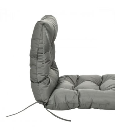 Garden Back Chair Cushion Light Grey Fabric 112cm x 56cm x 10cm Indoor Outdoor