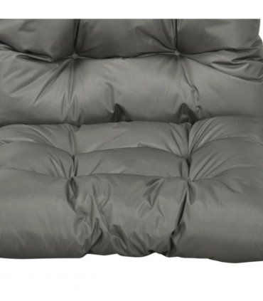 Garden Back Chair Cushion Light Grey Fabric 112cm x 56cm x 10cm Indoor Outdoor