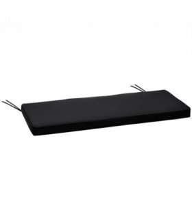 2-Seater Bench Cushion Polyester Cover Seat Pad Replacement Black