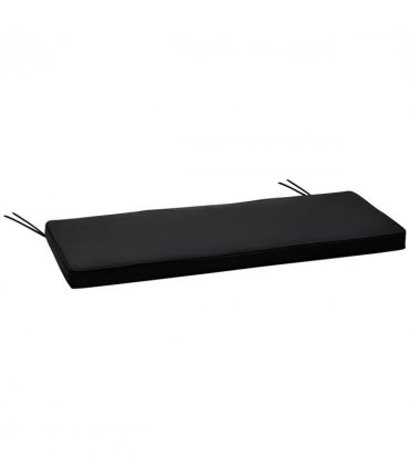 2-Seater Bench Cushion Polyester Cover Seat Pad Replacement Black