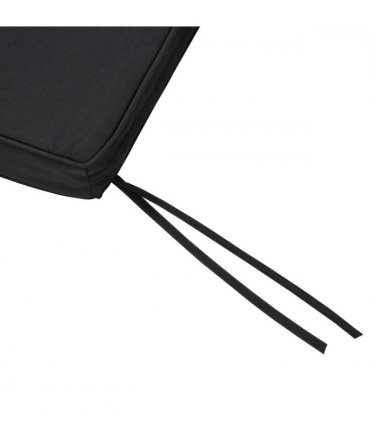 2-Seater Bench Cushion Polyester Cover Seat Pad Replacement Black