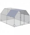 Chicken Run W/ Roof, Walk In Chicken Coop for 10-12 Chickens, Hen House